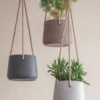 Small cement hanging pots