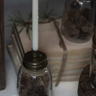 Black Metal Lid Candle Holder for Taper Candle