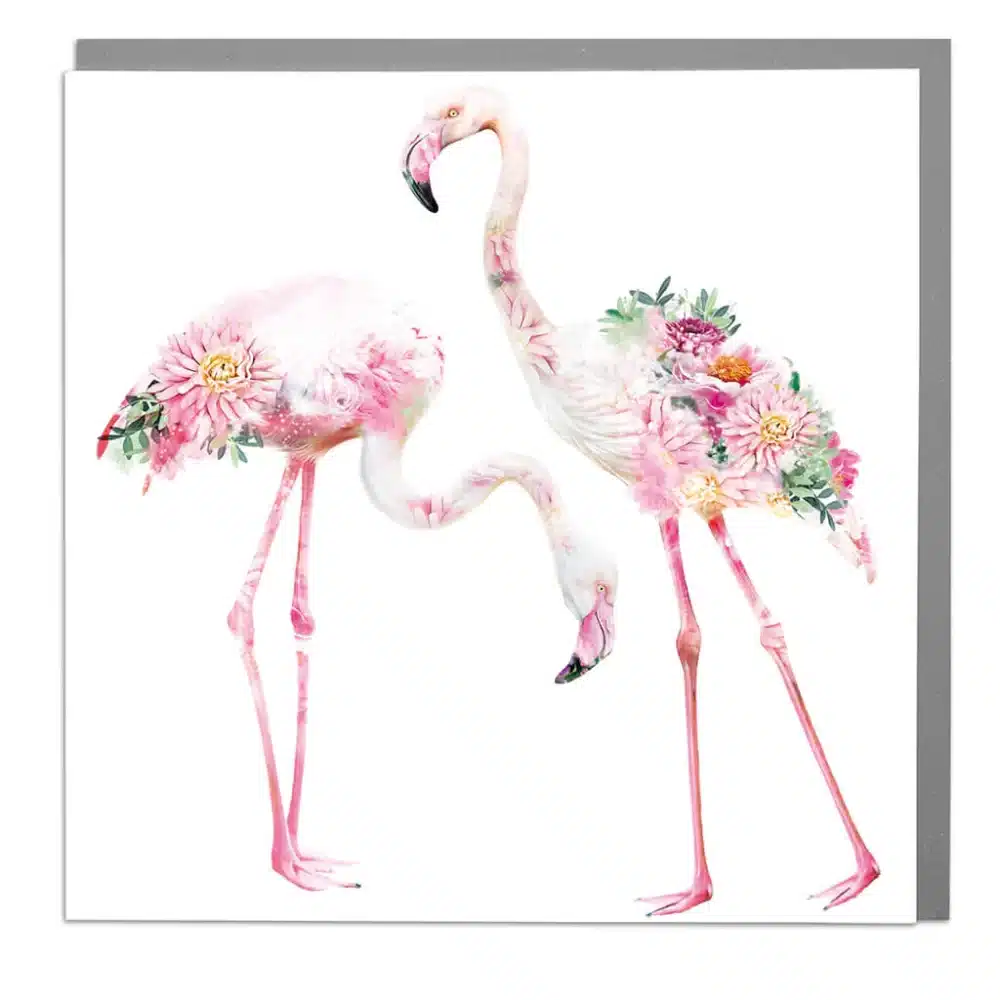 Two Flamingos Card