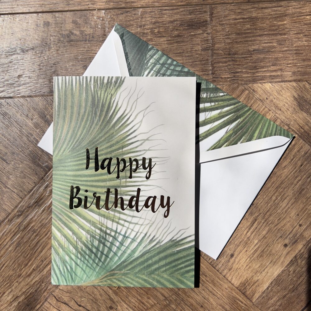 Botanic Palm Happy Birthday Card