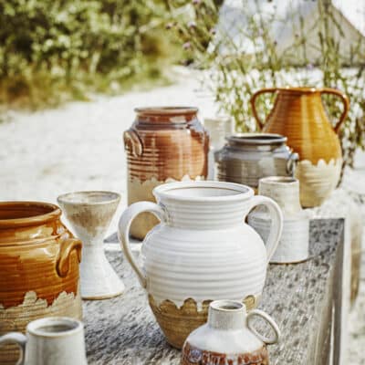 Stoneware Vase with Handle